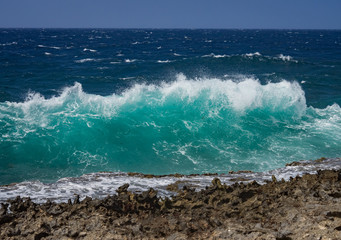 Crashing waves at Shete Boka National park, curacao