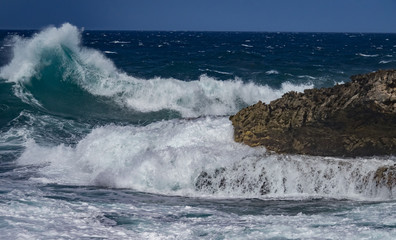 Crashing waves at Shete Boka National park, curacao