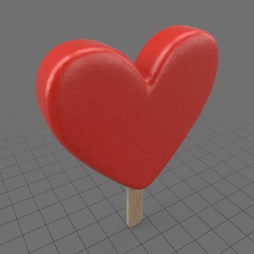 Heart shaped ice cream on stick