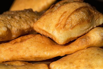 Close up traditional Caucasian buns lakuma on plate