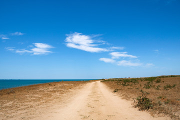 Dirt road along the sea coast