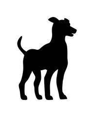 Puppy great dane icon. Dog standing silhouette. Vector illustration isolated