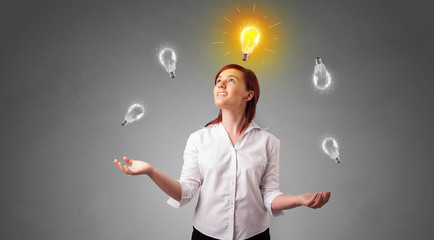 Young business person juggle with new idea concept
