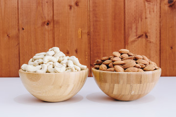 cashew nuts and natural almonds