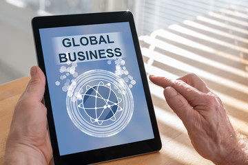 Global business concept on a tablet