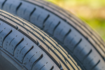 car tire, tread design with selective focus