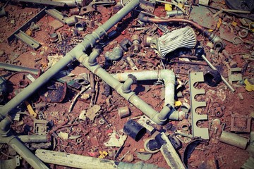 background of scraps metal at recycling center