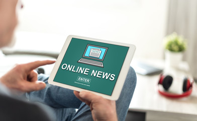 Online news concept on a tablet