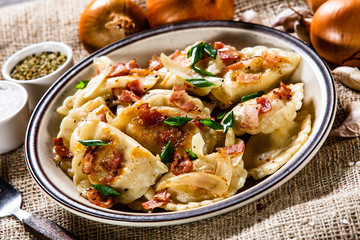 Dumplings - cheese noodles with bacon