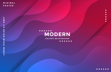 Modern colorful fluid poster. Wavy Liquid shape on trendy gradient color. Vector illustration.