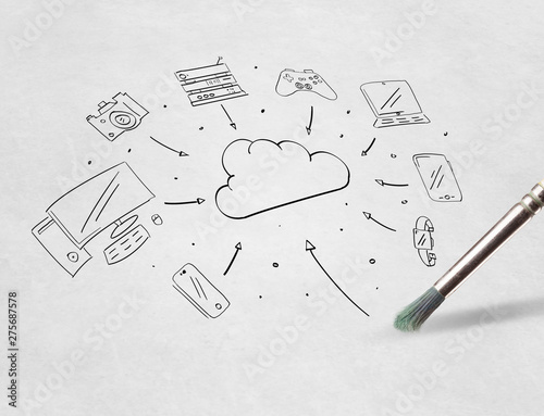 Pencil Drawing Online Task Management Concept Stock Photo And