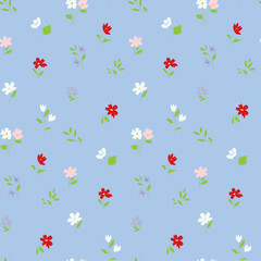 Fototapeta na wymiar Wildflowers seamless pattern