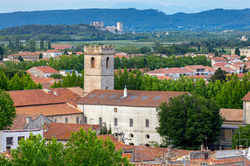 Arles. Scenic aerial view of the city on a sunny day.