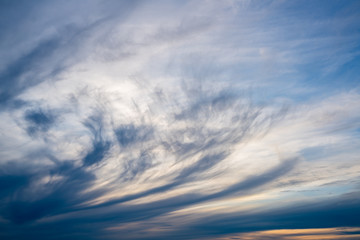 beautiful before a stormy sky on the sea at sunset