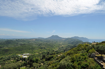 Le mont Agioi Deka vu depuis le trône du Kaiser à Pelekas près de Kokkini à Corfou