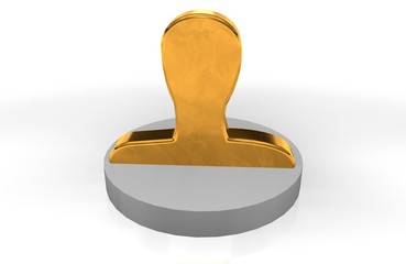 Icon of man on top hat. Golden icon on white background