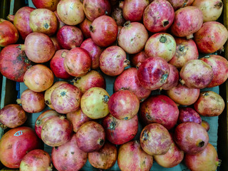 Pomegranate ripe for closeup background.