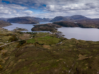 Fototapeta na wymiar Schottische Highlands von Oben - Luftbild