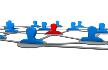 3d people - men, person arranged in a network