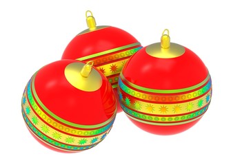 Three Christmas ball.