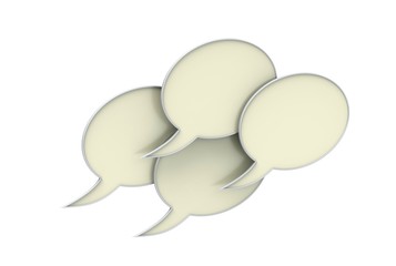 Four blank speech bubble sign.