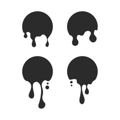 Paint drip stickers or circle labels icon template black color editable. liquid drops symbol vector sign isolated on white background. Simple logo vector illustration for graphic and web design.