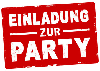 nlsb632 NewLongStampBanner nlsb - german banner - Poster - Einladung zur Party: Stempel - einfach / rot / Druckvorlage - DIN A2, A3, A4 - new-version - xxl g7941