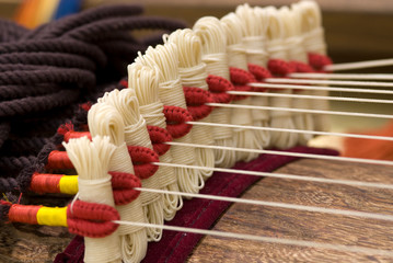 Gayageum, Loops (Hakseul) of Korean Traditional Instrument.