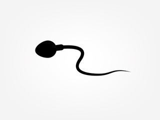 Abstract sperm icon, sperm icon and sperm vector that runs towards the egg. On a white background, competition concept