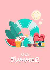 Summer time colorful flyer design.
