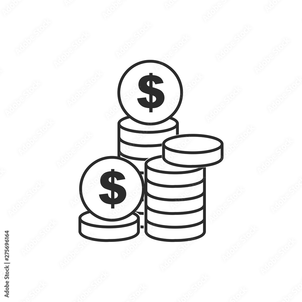 Poster coin icon template black color editable. coin symbol vector sign isolated on white background. Simple logo vector illustration for graphic and web design.