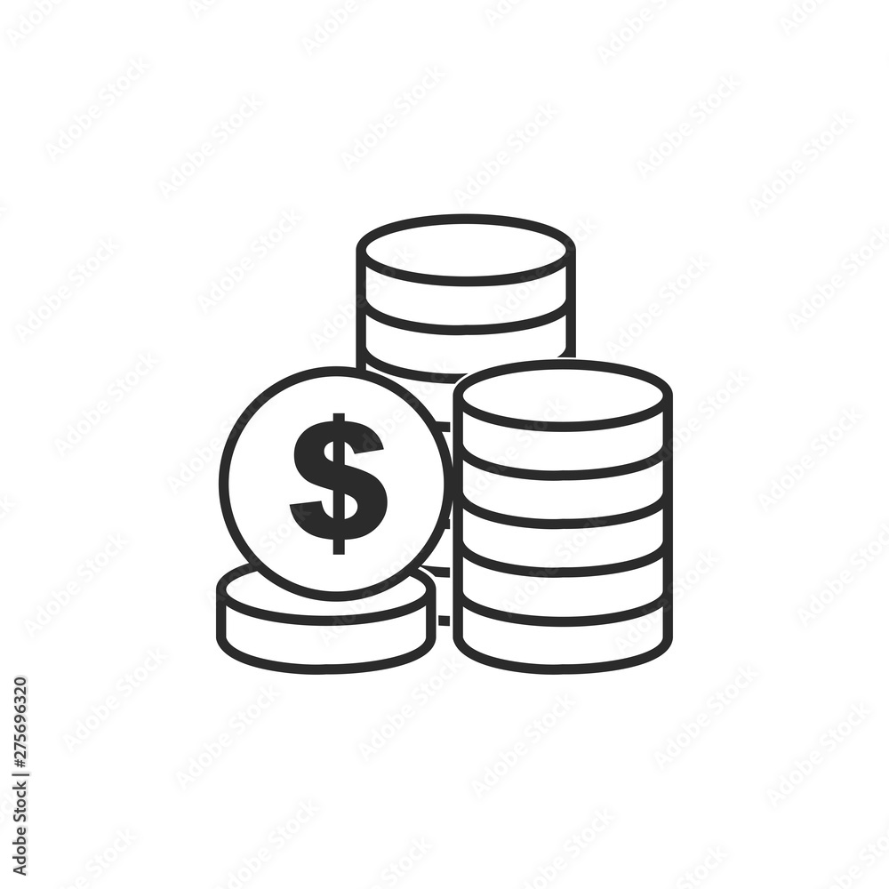 Poster coin icon template black color editable. coin symbol vector sign isolated on white background. simpl