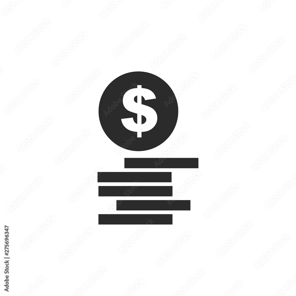 Poster coin icon template black color editable. coin symbol vector sign isolated on white background. Simple logo vector illustration for graphic and web design.