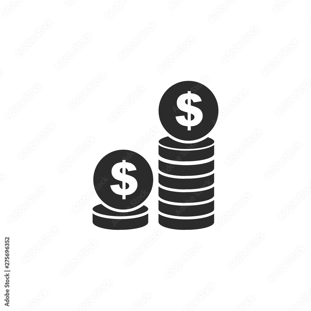 Poster coin icon template black color editable. coin symbol vector sign isolated on white background. Simple logo vector illustration for graphic and web design.