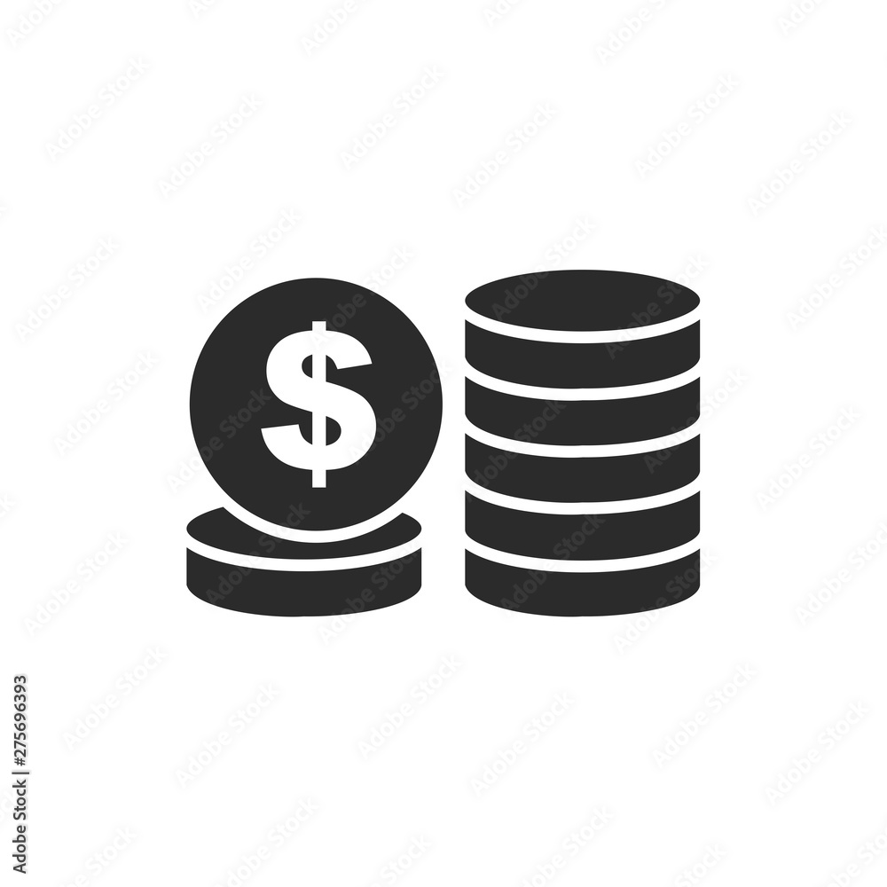 Poster coin icon template black color editable. coin symbol vector sign isolated on white background. simpl