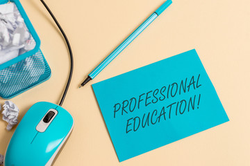 Writing note showing Professional Education. Business concept for Continuing Education Units...