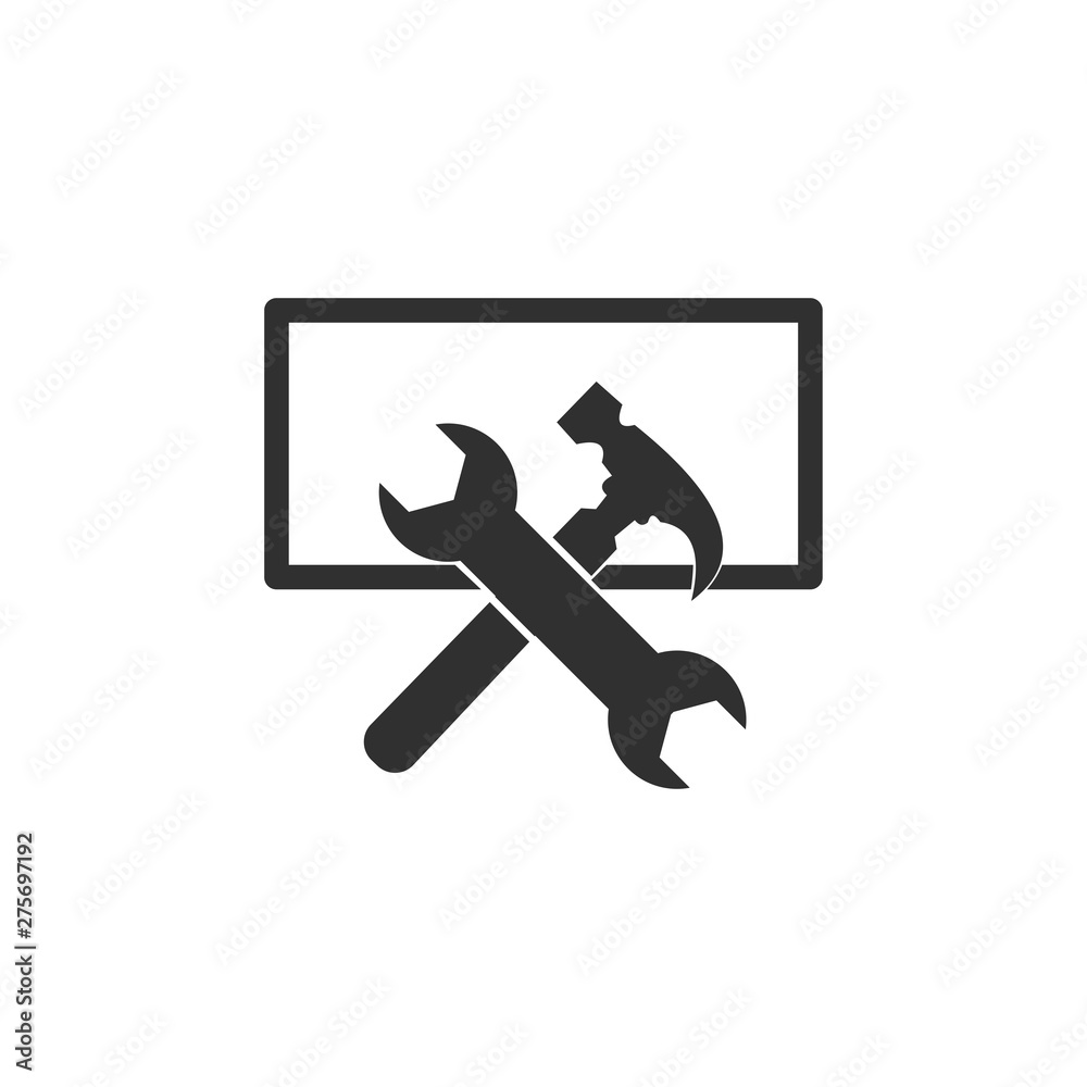 Poster Tools icon template black color editable. Tools symbol vector sign isolated on white background. Simple logo vector illustration for graphic and web design.