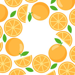 Decorative frame of orange for web template, flat style