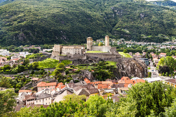 Fototapeta na wymiar Ancient castle in Bellinzona, Switzerland