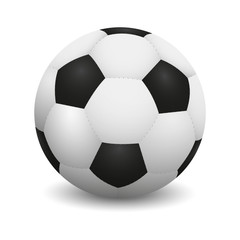 Realistic soccer ball or football ball on white background.