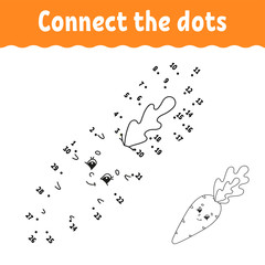 Dot to dot. Draw a line. Handwriting practice. Learning numbers for kids. Education developing worksheet. Activity page. Game for toddler and preschoolers. Isolated vector illustration. Cartoon style.