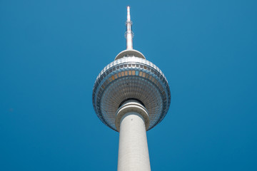 The Berlin Television tower (Fernsehturm) in Berlin, Germany -