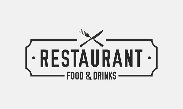 Vintage restaurant logo. Restaurant badge, poster with fork and knife. Vector emblem template