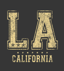 `LA` typography, sporting tee shirt print