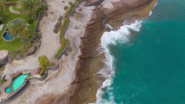 Aerial view of the Playa del Duque, Adeje, Tenerife, Canarias, Spain