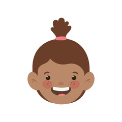 Obraz premium head of baby girl smiling with white background