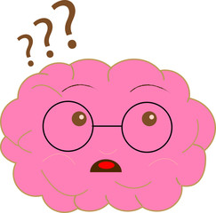 Image of a thinking brain in distress, this drawing was made on computer