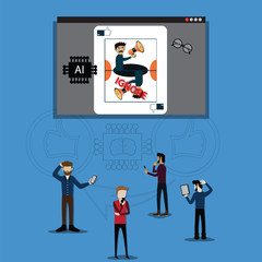 Owner use AI make the greastest customers experience,New business model - vector