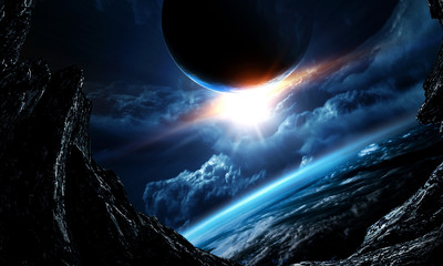 Abstract planets and space background