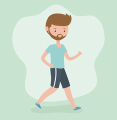 young man walking avatar character